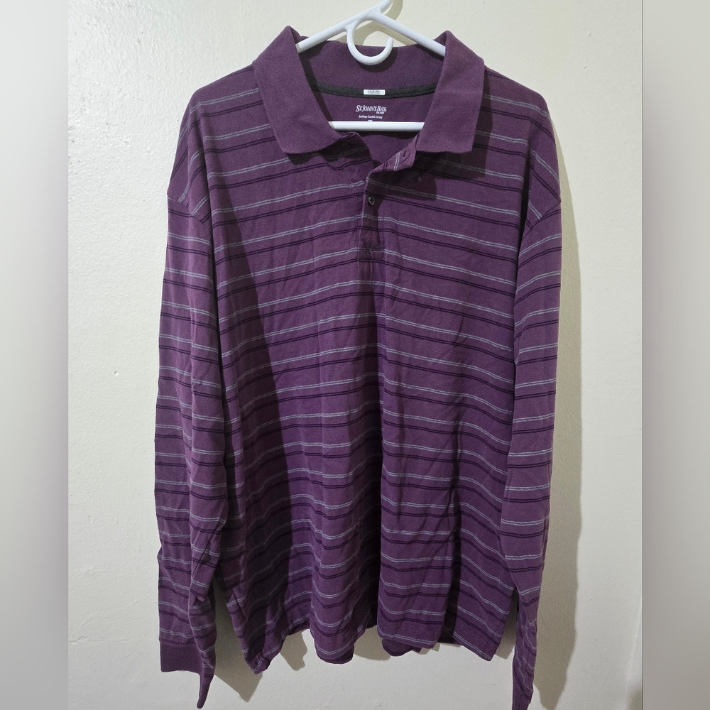 St. John's Bay Purple Striped Polo Shirt